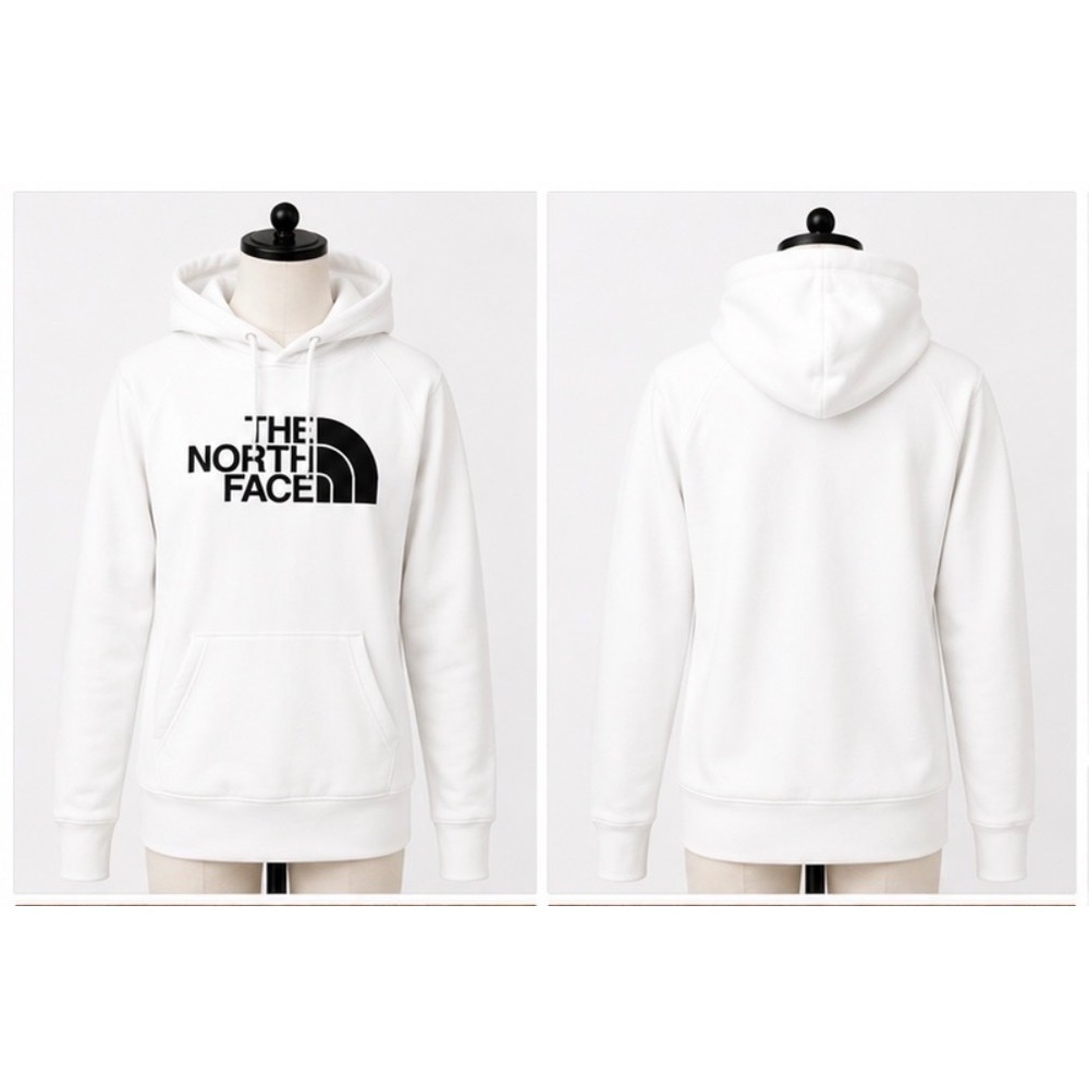 The North Face Women's Large White Half Dome Logo Pullover Hoodie Sweatshirt L